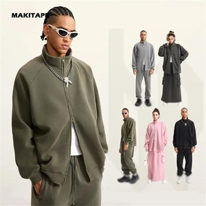 Chaqueta Bomber BEW0130 con Logotipo Personalizado, 350GSM, Gruesa, con Doble Cremallera, Tallas Grandes, Estilo Vintage, Lavado Ácido, Transpirable y Ecológica - Product Image 2
