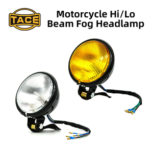 Phare rond rétro de 5 pouces pour moto CG125 GN125, feux de croisement et de route, antibrouillard, verre noir, jaune, blanc - Product Image 6
