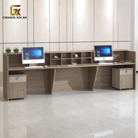 Comptoir de réception moderne, table de service frontale, comptoir d'accueil pour hall d'hôtel, comptoir de caisse, mobilier de bureau sur mesure