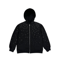 Sudadera con capucha de felpa francesa con cremallera y pedrería de alta calidad para hombre Benta Shangpin, estilo urbano