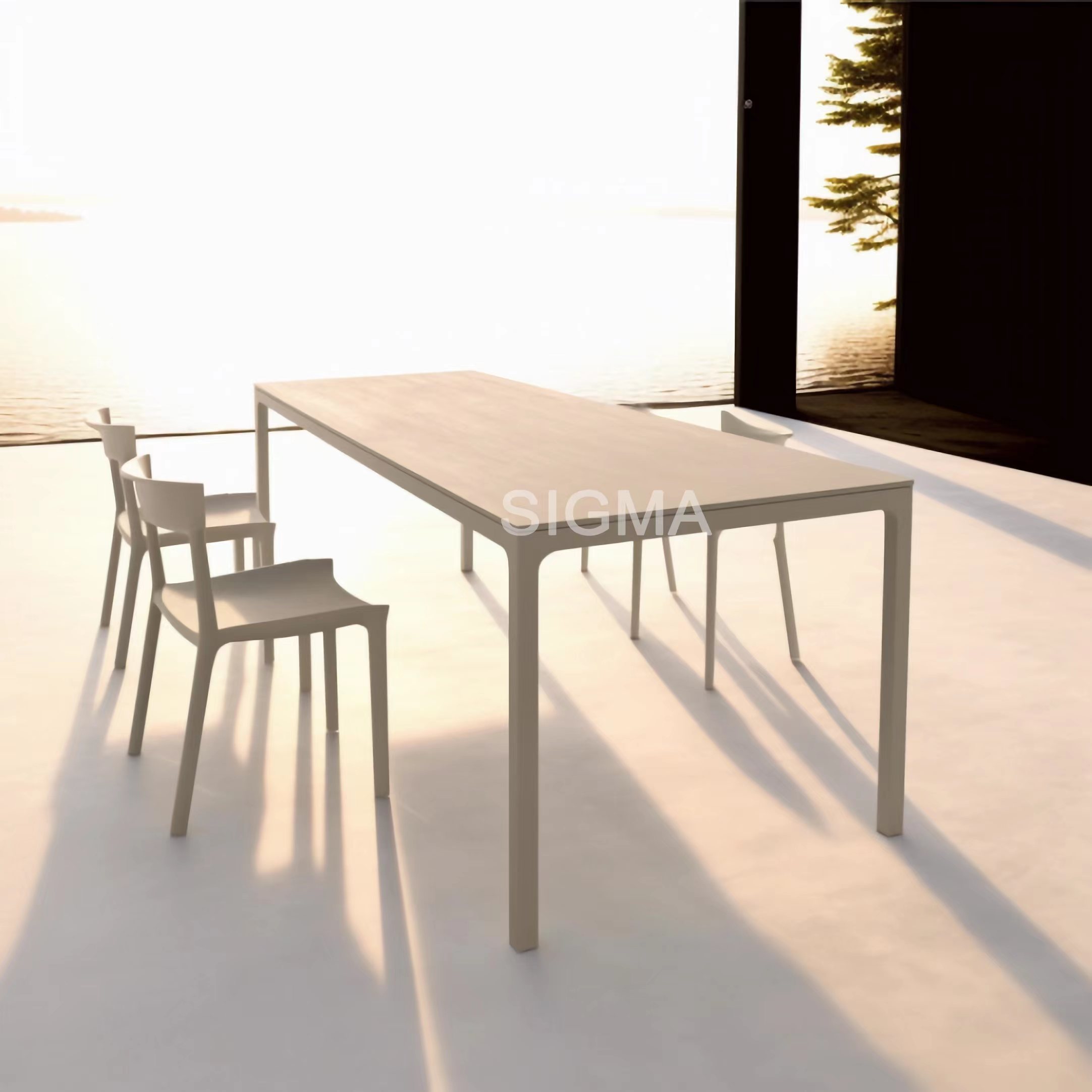 High quality outdoor furniture Simplicity aluminum Hotel Garden dining tables