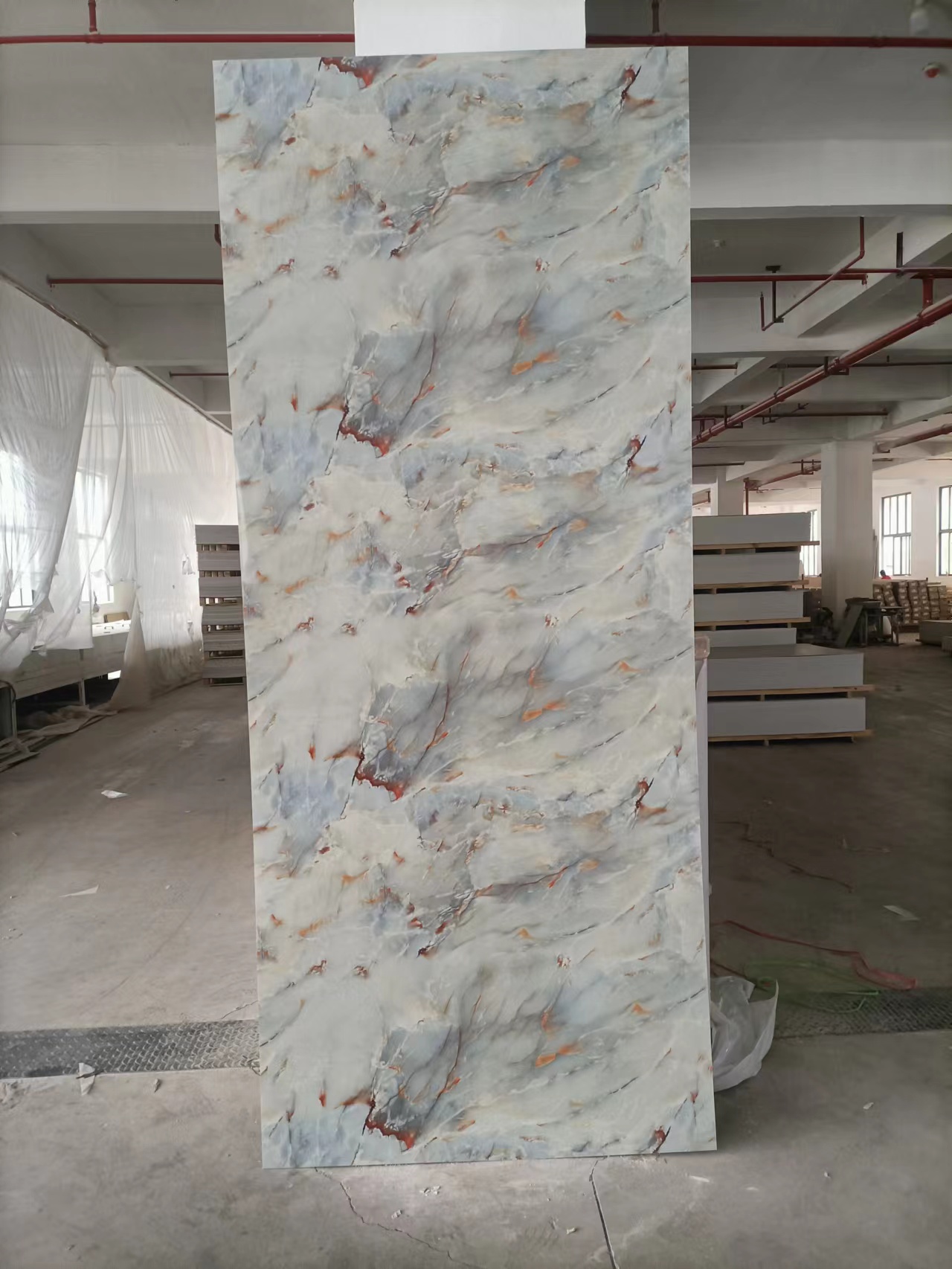 1220x2800mm PVC Marble Sheet Interior Decorative High Glossy For Bathroom