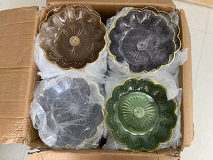 Vajilla DE FÁBRICA DE Yiwu de China, cuenco con borde dorado transparente, tira Vertical, plato para servir comida, plato de fruta para el hogar diario - Product Image 2