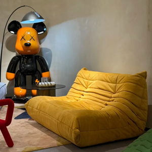 Fauteuil carré gonflable inclinable pour enfants, rembourré en éponge et velours, avec assise douce et rembourrée pour chambre, salle d'activités, villa, école - Product Image 1