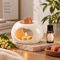 Brûleur de cire en céramique, chauffe-huile essentielle, diffuseur d'arômes en forme d'œuf pour bougie chauffe-plat, décoration moderne pour la maison