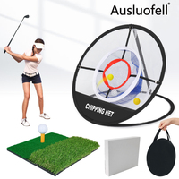 Tapis de paille de club de coupe télescopique d'entraînement au golf Filet de frappe pliant avec jeu d'herbe pour l'entraînement au golf