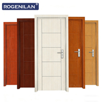 Porte d'entrée préfabriquée moderne en bois composite WPC Rogenilan, résistante à l'humidité, pour intérieur, portes de cloison