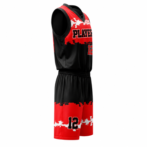 Ensemble de maillots de football unisexe rayés rouge et blanc, col en V, manches courtes, respirant, en polyester, personnalisable avec le nom de l'équipe - Product Image 4