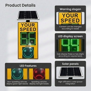 Señalización de Velocidad con Radar Solar LED para Exteriores Guangan, Pantalla Digital, Panel de Advertencia de Tráfico Rectangular de Aluminio para Seguridad Vial - Product Image 5