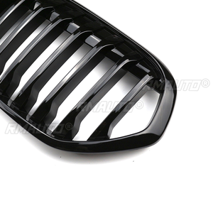 Pour BMW X1 F48 LCI 2020 2021 2022, calandre de pare-chocs avant, calandre de course, double lamelles, noir brillant, accessoires de remplacement pour voiture - Product Image 4