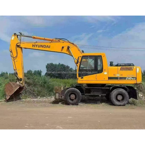 Excavatrice sur pneus hydraulique d'origine Hyundai Robex 210W-7 R210W-7 Excavatrice sur pneus diesel d'occasion Hyundai 210W-9 Certificat CE&EPA - Product Image 1