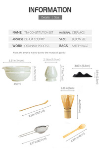 8 cái gốm trà-làm cho công cụ Matcha <span class=keywords><strong>Set</strong></span> với Spout Matcha Whisk <span class=keywords><strong>Set</strong></span> biểu tượng tùy chỉnh giá trị cao Bát tùy chỉnh Matcha Bộ trà - Product Image 4