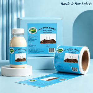 Wholesale High Grade Coated <b>Paper</b> <b>Roll</b> Labels Vivid Print <b>Blue</b> Food Grade Adhesive Stickers For Healthy Drink Bottle Product - Product Image 1