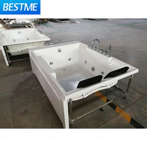 <span class=keywords><strong>Baignoire</strong></span> à remous autoportante en verre trempé de luxe en acrylique blanc pour 2 personnes baignoires à accoudoirs de massage baignoires - Product Image 4