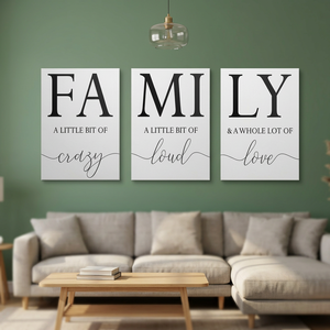 GUBIYU Home Family Wall Decor Set of 3 Inspirational Black and White <b>Framed</b> Wood Metal Prints Portrait Art Paintings - Product Image 3