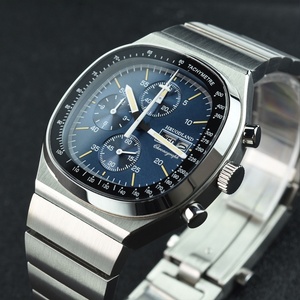 Hruodland Men's Luxury Quartz <b>Chronograph</b> Watch 39mm 316L Stainless Steel Sapphire Crystal Tachymeter 100m Waterproof Luminous - Product Image 2