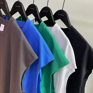 ODM 100% Cotton Men Tank Top Custom Logo Hip Hop Print Sleeveless Cutout T Shirt Men Vest For Summer