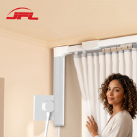 Rail de rideau motorisé intelligent moderne pour plafond avec rail en alliage d'aluminium, système de contrôle par application sûr et écologique