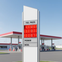 Letrero Electrónico LED para Gasolinera con Control Remoto RF, Tablero de Visualización Digital de Precios con Carcasa de Hierro Impermeable