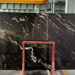 Goldtop OEM/0DM granit luxury Titanuum Satin Granite interior decoration black granite slabs natural stone