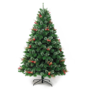 210cm 7FT <span class=keywords><strong>Arbre</strong></span> de Noël Artificiel Automatique Pin Aiguille Fleur Conception Comprend Support En Métal pour Festival <span class=keywords><strong>D</strong></span>écorations De Fête - Product Image 1