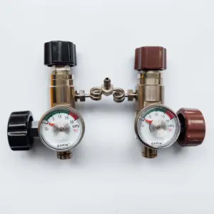 Regulador de cilindro de gás de válvula dupla de alta qualidade para uso em cilindro de gás propano e nitrogênio, venda direta da fábrica