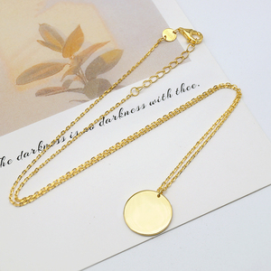 NSA2-076 Réel 925 Solide <span class=keywords><strong>Argent</strong></span> <span class=keywords><strong>Ras</strong></span> Du <span class=keywords><strong>Cou</strong></span> Ronde Coin Charme Disque Pendentif Personnalisé <span class=keywords><strong>Collier</strong></span> Pour Logo sur - Product Image 3