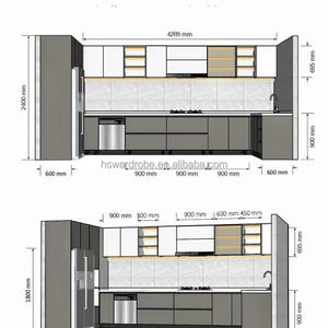 עיצוב חינם אישית ארונות מטבח ארונות עץ מלא זכוכית הספק סין - Product Image 2