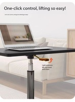Table roulante réglable en hauteur avec roulettes pour lit d'hôpital, salon, chambre, utilisation pour ordinateur portable, étude, repas