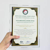 Trophée de diplôme en cristal transparent, créatif, haut de gamme, pour plaques d'autorisation et certificats