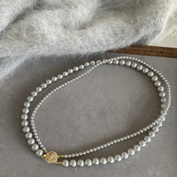 2024 Nieuwe Idee Luxe Speciale Zilveren Legering En Glazen Parels Ketting Bling Bling Parels Geschenken Voor Meisjes Valentijn Sieraden