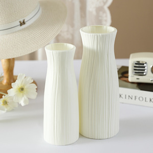 <b>Plastic</b> Flower Vase White Minimalist Design For Living Room Home Decor Unbreakable <b>Small</b> Size - Product Image 3