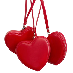 Custom PU Leather Factory Direct <b>Cute</b> Handbag Ladies Red Wallet Heart Shaped Coin <b>Purse</b> Kawaii Wrist Bag Lipstick Clutch - Product Image 2