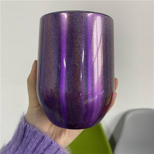 Verre à vin isolé en acier inoxydable, peinture arc-en-ciel, paillettes de caméléon, Double paroi, 304, 12oz, nouveauté - Product Image 6