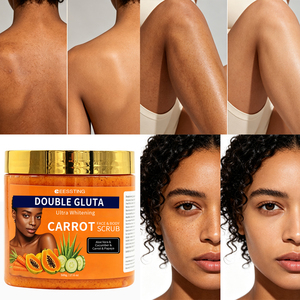 Gommage Corporel Éclaircissant à la Carotte, Hydratant, Exfoliant et Nettoyant en Profondeur pour Visage et Corps – Nouvelle Formule Éclatante et Nourrissante – Meilleure Vente - Product Image 1
