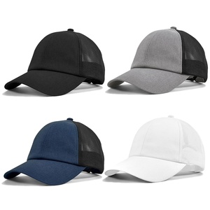 Custom Embroidery Logo Adjustable Breathable 6 Panel Mesh <b>Dad</b> <b>Hats</b> Casual Summer Trucker Cap Linen Baseball <b>Hats</b> for Men Women - Product Image 2