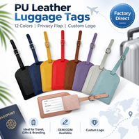 Étiquette de bagage en cuir PU avec logo personnalisé, rabat de confidentialité, étiquette de valise, étiquette de bagage de voyage OEM ODM, cadeau d'entreprise, vente en gros