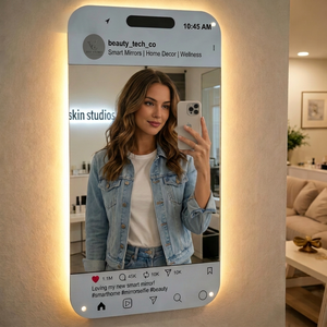 Custom LED Social Media <b>Mirror</b> Illuminated Framed Vanity <b>Mirror</b> Sensor Touch Control for Salon Cafe <b>Bathroom</b> - Product Image 3