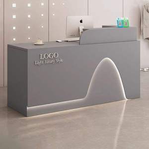 Modern Beauty Salon Furniture New Design Office Front <b>Reception</b> Desk Consultation Desk with Led - Product Image 6