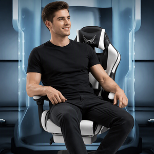 Sedia da Gaming Ergonomica in Pelle PU <span class=keywords><strong>per</strong></span> Computer e Ufficio, Design Tradizionale Reclinabile con Braccioli - Product Image 5