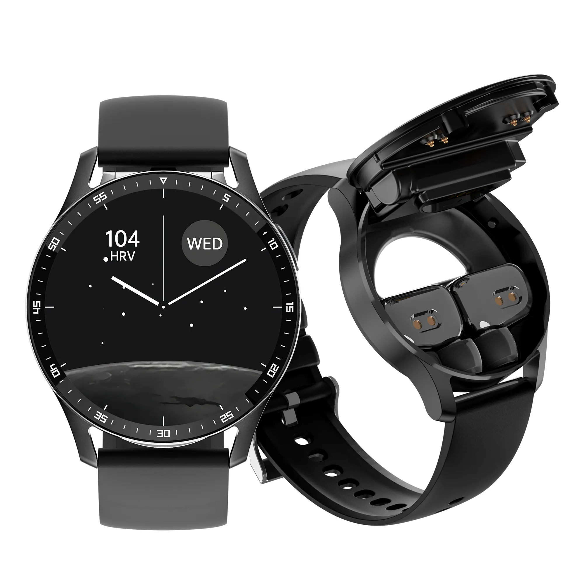 Reloj inteligente GT5 resistente al agua, rastreador de ritmo cardíaco, presión arterial, oxígeno, deporte, reloj inteligente, auriculares inalámbricos para hombres