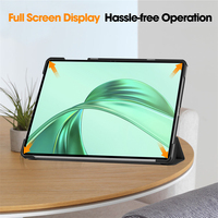 Étui de protection pour tablette en cuir PU de luxe, coque rigide antichoc et anti-poussière, support pliable à trois volets pour Honor Pad X8a X8b 2024