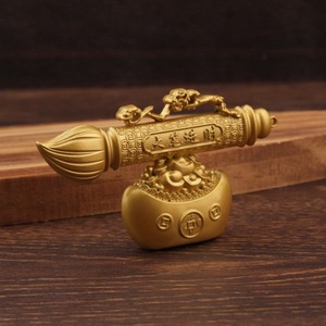 Alloy Wenchang Brush Yuanbao Shape Desk Ornament Feng Shui Wealth Decor For Office Home Use - Product Image 2