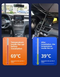 Nouvelles Parasols de Voiture Universels Personnalisables Pliables Anti-UV 190T – Protection Pare-Brise Avant pour Voitures et Camions – Motif Géométrique - Product Image 4