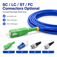 Câble de brassage à fibres optiques blindé en acier Blue Jacket SC APC 3M, câble de brassage FTTH pour intérieur
