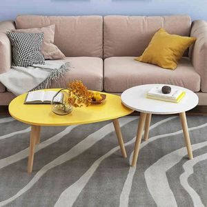 Two Size Living Room Furniture Round <strong>Coffee</strong> Side <strong>Table</strong> Hot Sell New Design <strong>Yellow</strong> Simple <strong>Coffee</strong> <strong>Table</strong> - Product Image 2