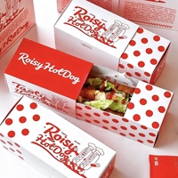 Cajas Rectangulares Desechables Deslizables para Hot Dogs, Sándwiches y Tacos, Cajas de Embalaje Portátiles Personalizadas con Papel para Hornear