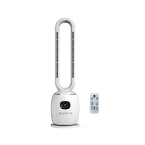 Ventilateur Chauffant Sans Pales à Double Fonction Chaud/Froid avec Moteur AC, 3 Modes de Vent, Écran LED, Veilleuse, en Plastique pour Usage Domestique - Product Image 1