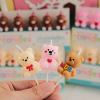 Lot de 5 bougies ours mignonnes pour gâteau d'anniversaire - Grande Vente