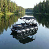 Bateau à pontons en aluminium personnalisé, vente directe d'usine, bateau à rames avec fonction de transat solaire